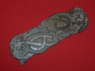 Large Celtic Ancient Bronze Zoomorphic Applique - Snake Circa 100 Bc - 1883 photo