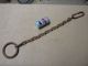 Vintage Hand Forged Blacksmith Chain Ring & Long Link ' An ' Decorative Primitive Hooks & Brackets photo 1