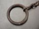 Vintage Hand Forged Blacksmith Chain Ring & Long Link ' An ' Decorative Primitive Hooks & Brackets photo 2