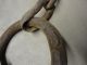 Vintage Hand Forged Blacksmith Chain Ring & Long Link ' An ' Decorative Primitive Hooks & Brackets photo 3