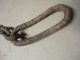 Vintage Hand Forged Blacksmith Chain Ring & Long Link ' An ' Decorative Primitive Hooks & Brackets photo 4