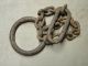 Vintage Hand Forged Blacksmith Chain Ring & Long Link ' An ' Decorative Primitive Hooks & Brackets photo 5