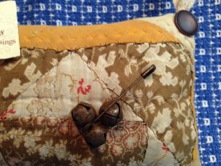 Primitive Handmade Ooak Fall/thanksgiving Pin Keep/door Hanger Vintage Quilt Tan photo