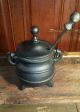 Antique Cast Iron Fire Starter Cauldron Smudge Pot Footed Kettle & Pumice Wand Hearth Ware photo 3
