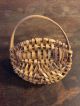 Rare Antique Miniature Hand Woven Split Oak Half Round Basket Primitives photo 9