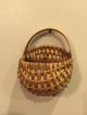 Rare Antique Miniature Hand Woven Split Oak Half Round Basket Primitives photo 7
