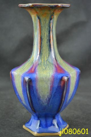 China Handwork Clooect Porcelain Colour Glaze 6 Edge Vase photo