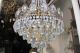 Antique Vnt French Huge Basket Style Crystal Chandelier Lamp 1940 ' S 16in Dmtr Chandeliers, Fixtures, Sconces photo 9