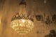 Antique Vnt French Huge Basket Style Crystal Chandelier Lamp 1940 ' S 16in Dmtr Chandeliers, Fixtures, Sconces photo 5