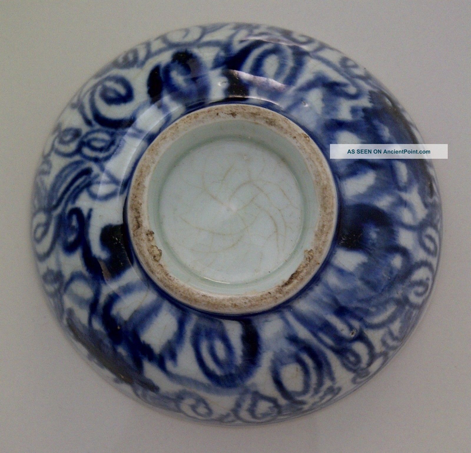Authentic Chinese China Antique Ming Dynasty Blue & White Porcelain Tea Bowl Bowls photo