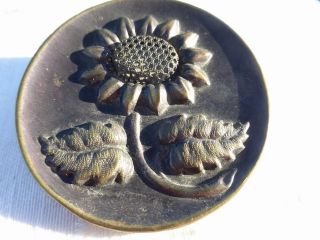 Fabulous Large Vintage Antique Victorian Sunflower Button Grand Detail photo