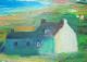 Stunning Colors Connemara Irish Cottage Oil Painting Listed American Other Maritime Antiques photo 2