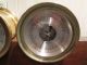 Nautical Brass Airguide Ships Bell Clock & Barometer W/ Key & Stand W.  Germany Clocks photo 2