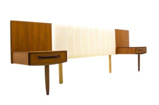 Danish Style Floating Nightstands,  Teak Headboard,  Mid Century Modern Bedroom,  Mcm photo