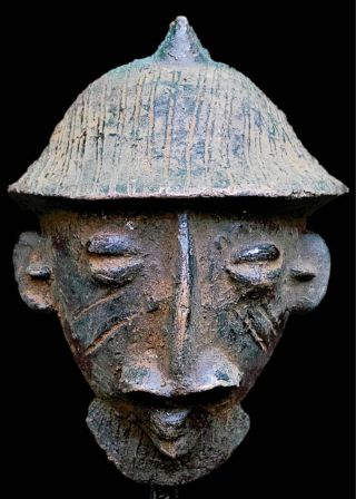 Tribal Dogon Bronze Mask Mali photo