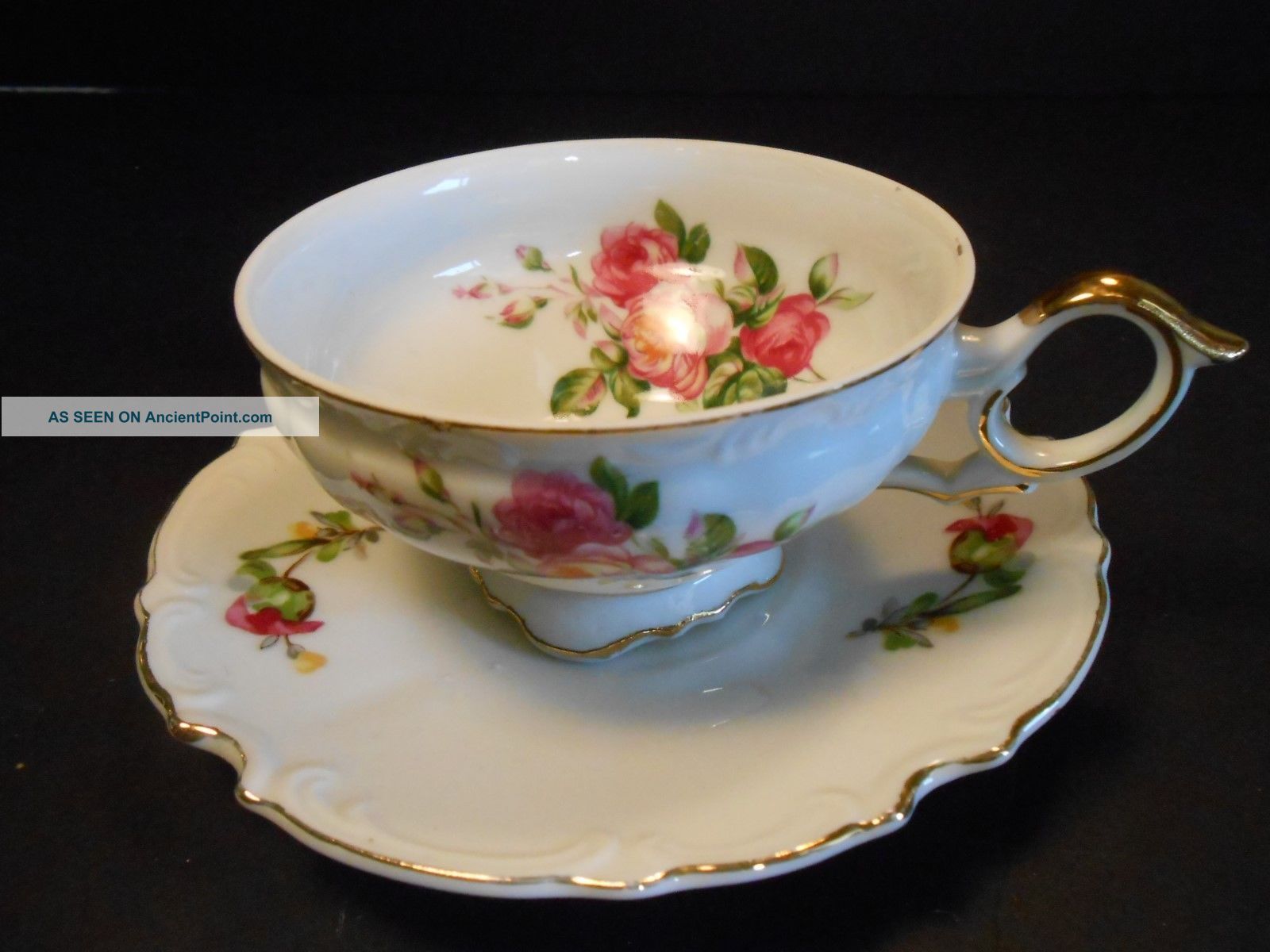 Vtg Bone China Cup & Saucer W/ Roses By Ucagco Of Japan Cup & Saucer Cups & Saucers photo