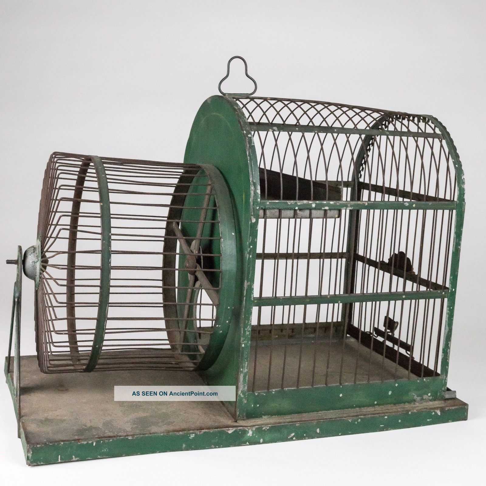 Primitive Antique Metal Hamster Cage With Paint Primitives photo
