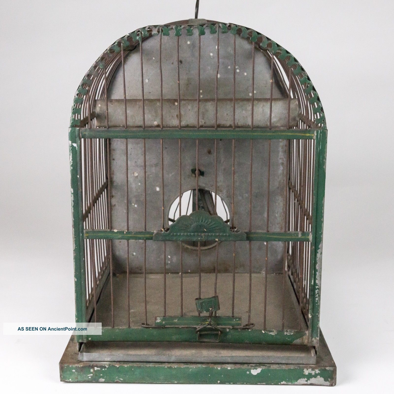 Primitive Antique Metal Hamster Cage With Paint