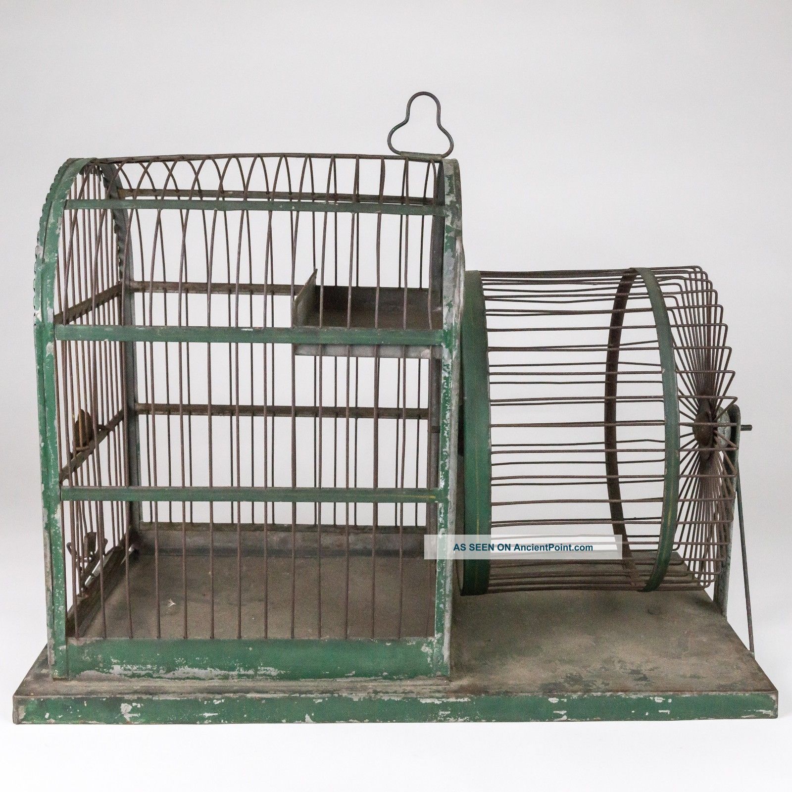 Primitive Antique Metal Hamster Cage With Paint