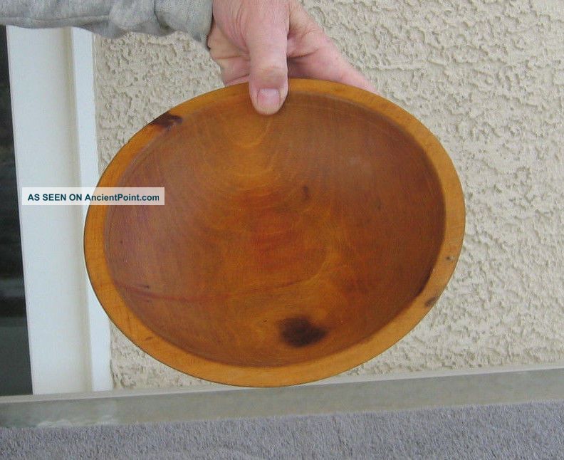 Antique Rustic Wooden Munising Dough Bowl Birdseye Maple 9 