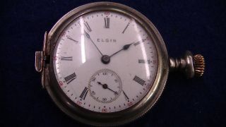 Elgin Pocket Watch Nonworking 1910 Sterling Case Grade 320 0 Size 7 Jewels photo