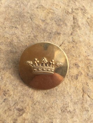 Antique French Paris Marquis Crown Brass Button photo