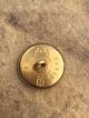 Antique French Paris Marquis Crown Brass Button Buttons photo 2