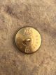 Antique French Paris Marquis Crown Brass Button Buttons photo 3