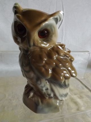 Vintage Pottery Owl Lamp Fwo Rewired & Bulb Uk P & P photo