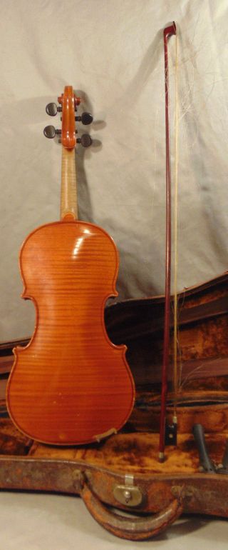 Antique Heinrich Heberlein 1921 4/4 German Violin W/ Case & Bow Stradiuarius photo