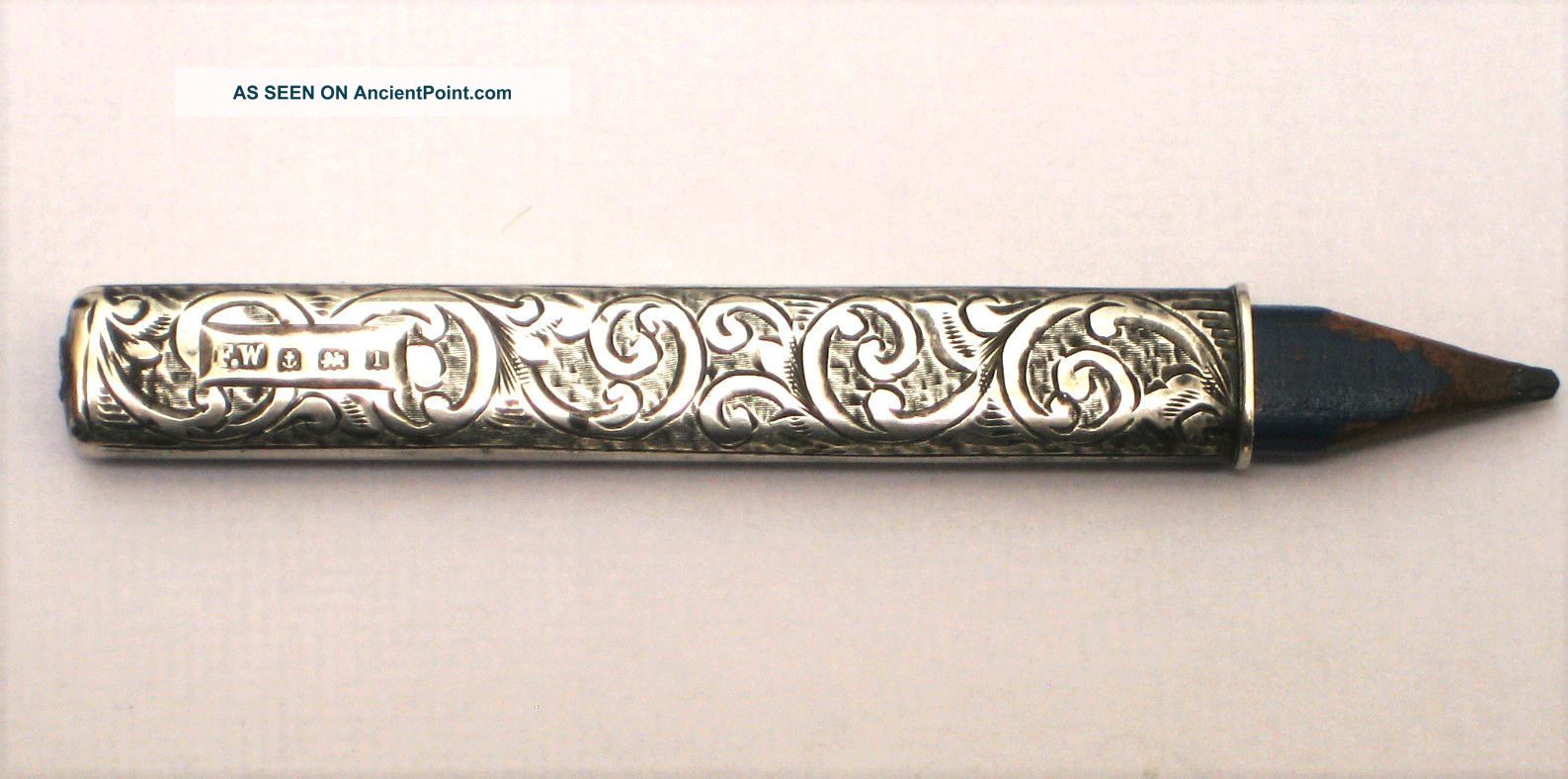 Antique Silver Hallmarked Pencil Holder Birmingham 1910 Maker F.  W Other Antique Sterling Silver photo