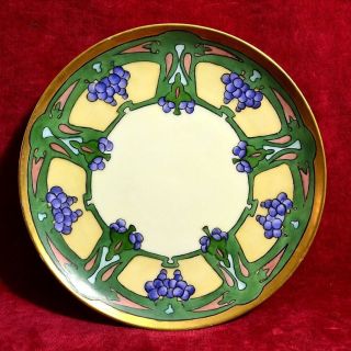 Antique Haviland Limoges Hp Art Nouveau Porcelain Cabinet Plate - Artist Signed photo