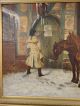 19thc Antique Victorian Tavern & Horse Allegorical Snow Scene Folk Art Painting Victorian photo 1