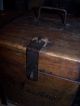 Early Antique Primitive Wooden Travel Trunk.  Painted Name,  Square Nails Dovetail Unknown photo 3