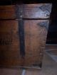 Early Antique Primitive Wooden Travel Trunk.  Painted Name,  Square Nails Dovetail Unknown photo 5
