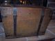 Early Antique Primitive Wooden Travel Trunk.  Painted Name,  Square Nails Dovetail Unknown photo 6