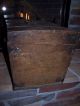 Early Antique Primitive Wooden Travel Trunk.  Painted Name,  Square Nails Dovetail Unknown photo 8