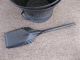 Antique Coal Scuttle Ash Hod Bucket Primitive 18 Metal,  Shovel,  Bail Handle Hearth Ware photo 6