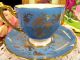 Coalport Tea Cup And Saucer Baby Blue & Gold Cario Bird Floral Teacup Pattern Cups & Saucers photo 4
