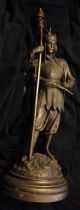 Antique Bronze ? Medieval Persian Saladin Dervish Warrior Statue Scimitar Sword Metalware photo 5