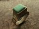 Medieval Bronze Polished Ring With Turquouse Insert (607) Other Antiquities photo 1