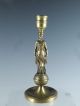 Elegant Antique 19th Century Draped Classical Maiden Brass Candle Holder Metalware photo 1