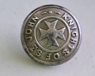 Circa 1890 Knights Of St.  John Maltese Cross Button 23mm Silverplate Waterbury photo