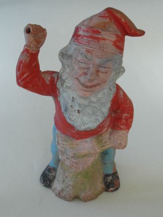 Rare Vintage / Antique Terracotta Garden Gnome 10 