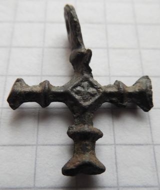 Viking Period Bronze Cross 1000 - 1300 Ad Vf, photo