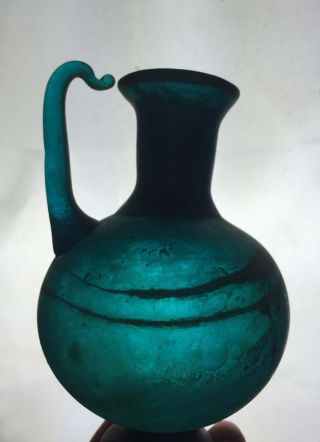Rare Roman Green Glass Bottle photo