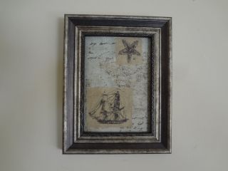 Framed Rustic Ship/starfish Print photo