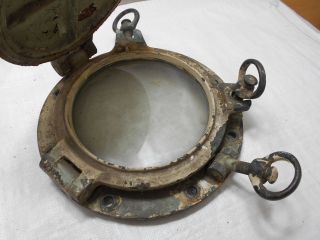 Vintage Authentic Brass Porthole With Cover Japanese Nautical Maritime 7 photo