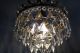 Mini Vintage - - Antique French Basket Style Brass & Crystals Chandelier Lamp Chandeliers, Fixtures, Sconces photo 9