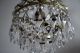 Mini Vintage - - Antique French Basket Style Brass & Crystals Chandelier Lamp Chandeliers, Fixtures, Sconces photo 4